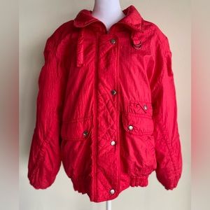 VINTAGE RARE PREZZIA SKI PUFFER JACKET COAT, SHOULDER PADS, SZ L, EUC, LINED